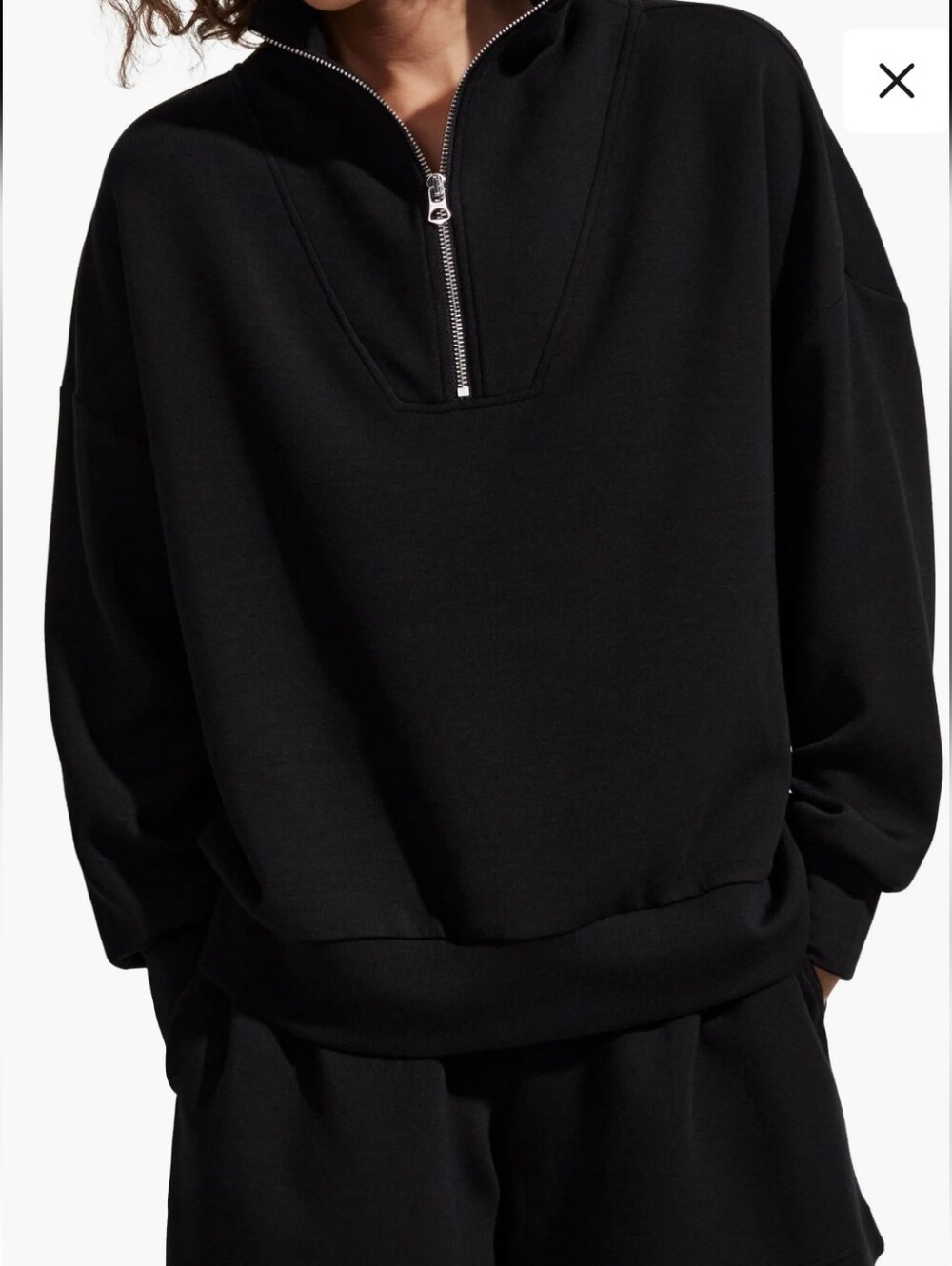 Varley Hawley Half Zip Sweatshirt Black Medium - Picture 2 of 9